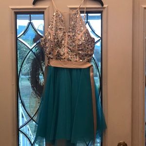 Turquoise blue homecoming dress